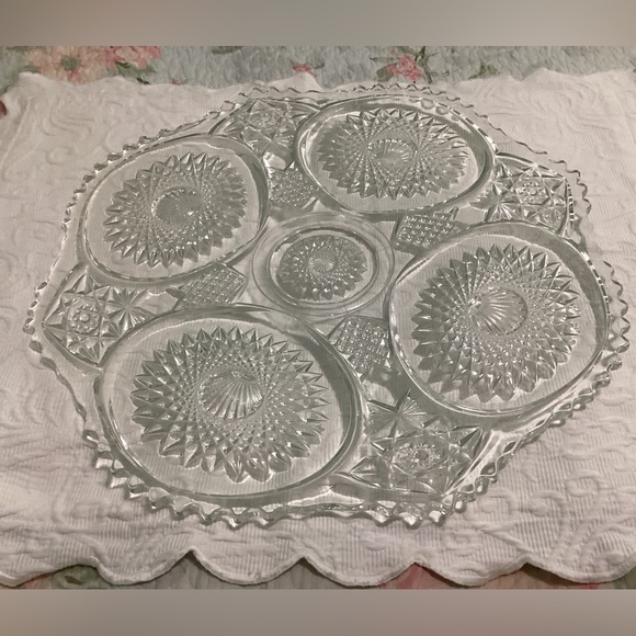 Homestead Glass Underplate Star & Diamond Pattern VINTAGE - Picture 3 of 7